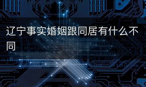 辽宁事实婚姻跟同居有什么不同