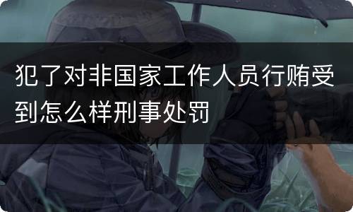 犯了对非国家工作人员行贿受到怎么样刑事处罚