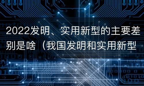2022发明、实用新型的主要差别是啥（我国发明和实用新型的标准）