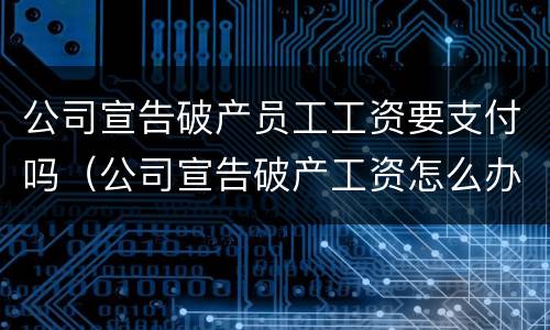 公司宣告破产员工工资要支付吗（公司宣告破产工资怎么办）