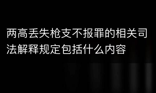 两高丢失枪支不报罪的相关司法解释规定包括什么内容