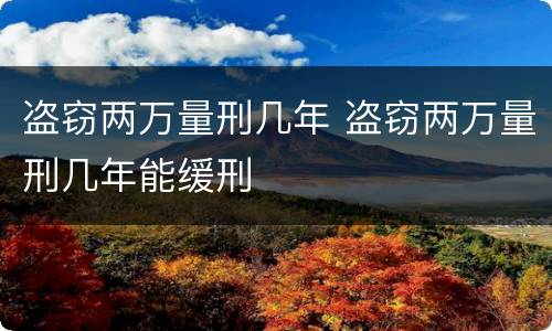 盗窃两万量刑几年 盗窃两万量刑几年能缓刑