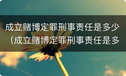 成立赌博定罪刑事责任是多少（成立赌博定罪刑事责任是多少条）