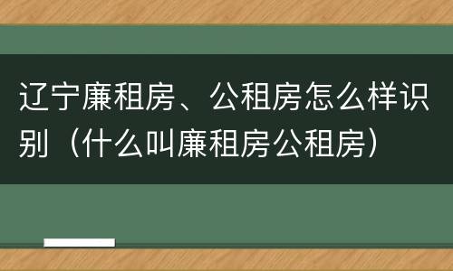 辽宁廉租房、公租房怎么样识别（什么叫廉租房公租房）