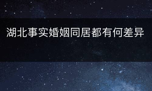湖北事实婚姻同居都有何差异
