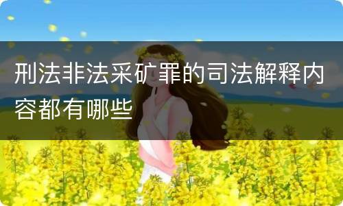 刑法非法采矿罪的司法解释内容都有哪些
