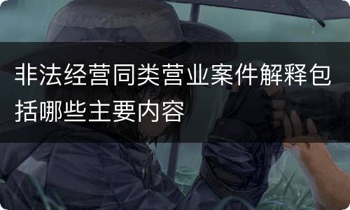 非法经营同类营业案件解释包括哪些主要内容