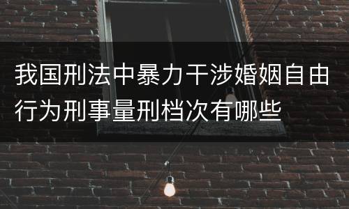 我国刑法中暴力干涉婚姻自由行为刑事量刑档次有哪些