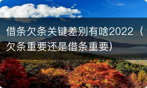 借条欠条关键差别有啥2022（欠条重要还是借条重要）