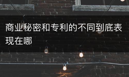 商业秘密和专利的不同到底表现在哪