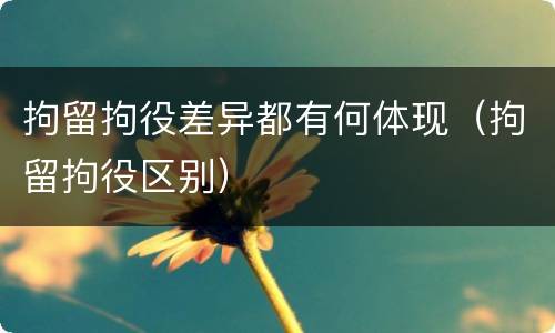 拘留拘役差异都有何体现（拘留拘役区别）