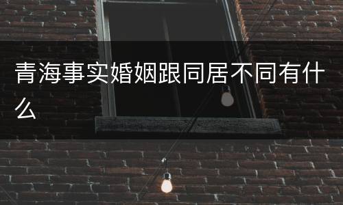 青海事实婚姻跟同居不同有什么