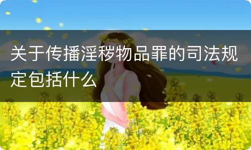 关于传播淫秽物品罪的司法规定包括什么