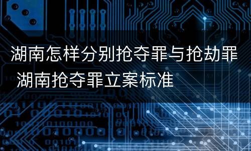 湖南怎样分别抢夺罪与抢劫罪 湖南抢夺罪立案标准