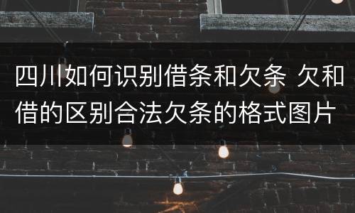 四川如何识别借条和欠条 欠和借的区别合法欠条的格式图片