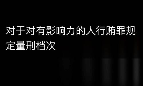 对于对有影响力的人行贿罪规定量刑档次