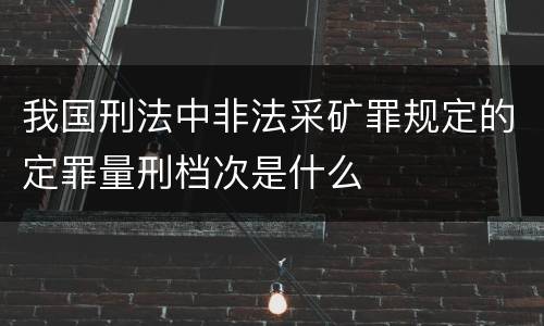 我国刑法中非法采矿罪规定的定罪量刑档次是什么