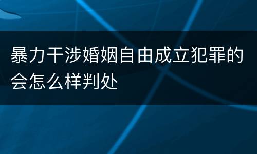 暴力干涉婚姻自由成立犯罪的会怎么样判处