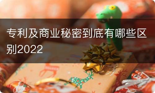 专利及商业秘密到底有哪些区别2022