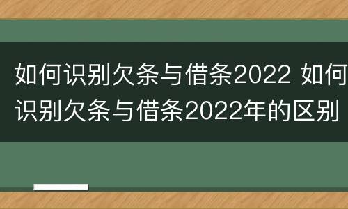 如何识别欠条与借条2022 如何识别欠条与借条2022年的区别