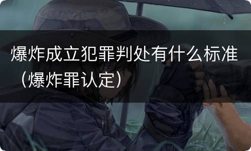 爆炸成立犯罪判处有什么标准（爆炸罪认定）