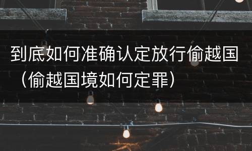 到底如何准确认定放行偷越国（偷越国境如何定罪）