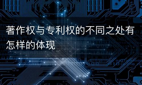 著作权与专利权的不同之处有怎样的体现
