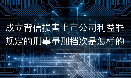 成立背信损害上市公司利益罪规定的刑事量刑档次是怎样的