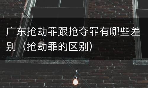广东抢劫罪跟抢夺罪有哪些差别（抢劫罪的区别）