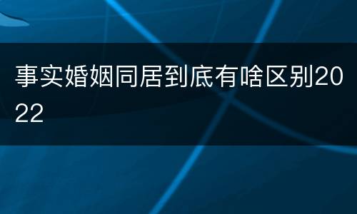 事实婚姻同居到底有啥区别2022