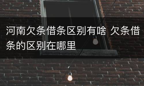 河南欠条借条区别有啥 欠条借条的区别在哪里
