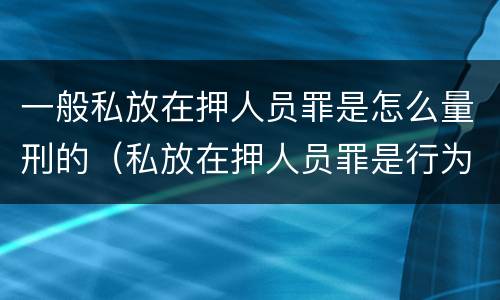 一般私放在押人员罪是怎么量刑的（私放在押人员罪是行为犯吗）