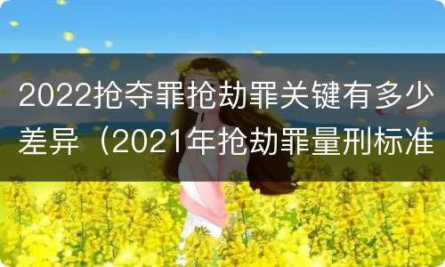 2022抢夺罪抢劫罪关键有多少差异（2021年抢劫罪量刑标准）