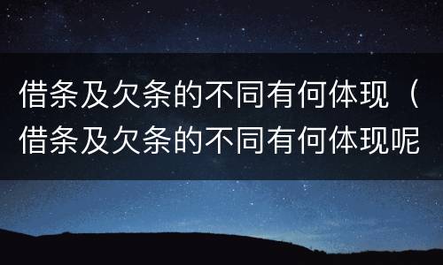 借条及欠条的不同有何体现（借条及欠条的不同有何体现呢）