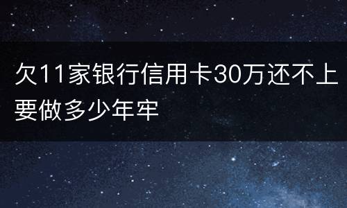 欠11家银行信用卡30万还不上要做多少年牢