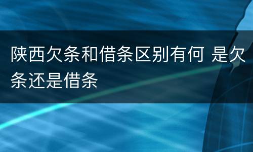 陕西欠条和借条区别有何 是欠条还是借条