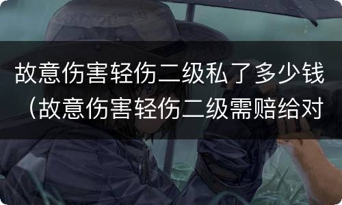 故意伤害轻伤二级私了多少钱（故意伤害轻伤二级需赔给对方多少钱私了）