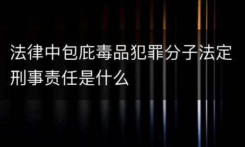 法律中包庇毒品犯罪分子法定刑事责任是什么