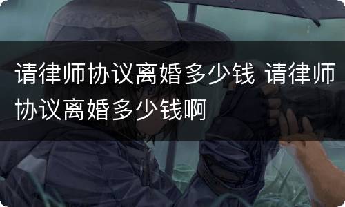 请律师协议离婚多少钱 请律师协议离婚多少钱啊