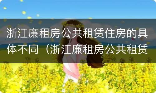 浙江廉租房公共租赁住房的具体不同（浙江廉租房公共租赁住房的具体不同地点）
