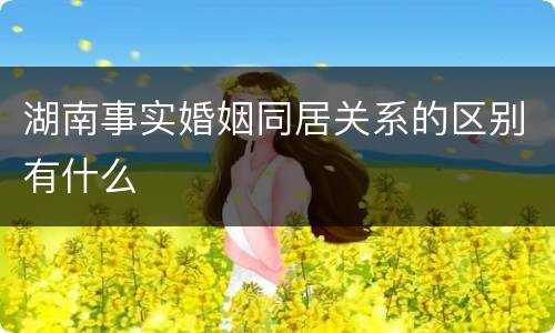 湖南事实婚姻同居关系的区别有什么