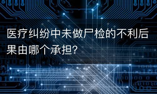 医疗纠纷中未做尸检的不利后果由哪个承担？