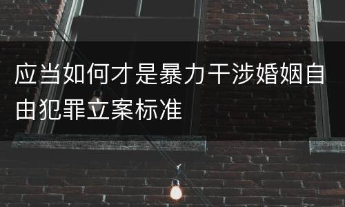 应当如何才是暴力干涉婚姻自由犯罪立案标准