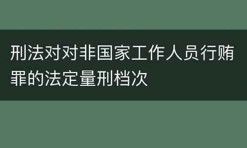 刑法对对非国家工作人员行贿罪的法定量刑档次
