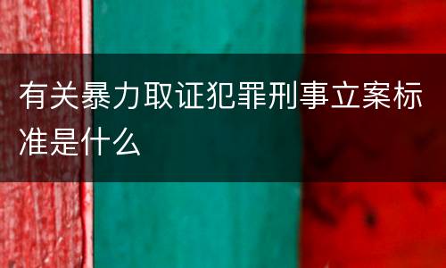 有关暴力取证犯罪刑事立案标准是什么