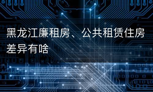 黑龙江廉租房、公共租赁住房差异有啥
