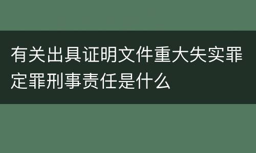有关出具证明文件重大失实罪定罪刑事责任是什么
