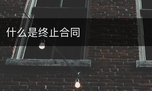什么是终止合同