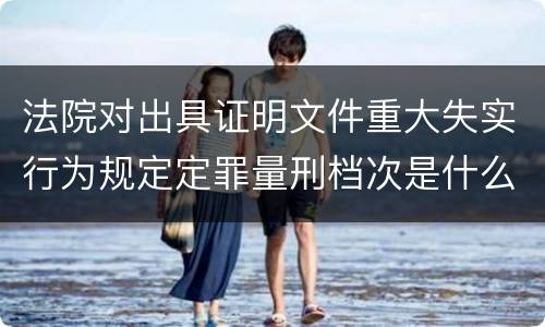 法院对出具证明文件重大失实行为规定定罪量刑档次是什么样