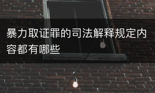 暴力取证罪的司法解释规定内容都有哪些